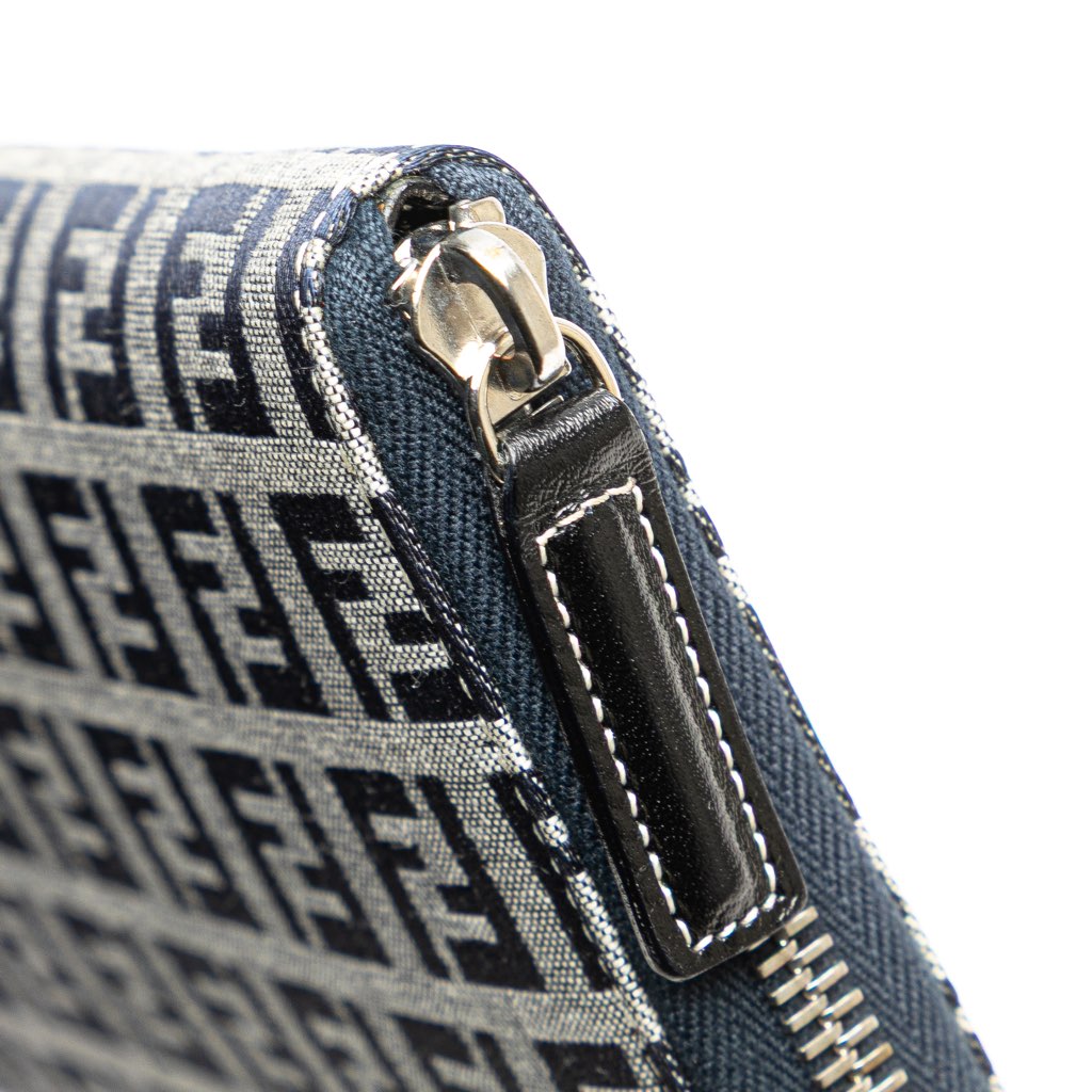Fendi Zucchino Canvas Zip Around Long Wallet - Image 11