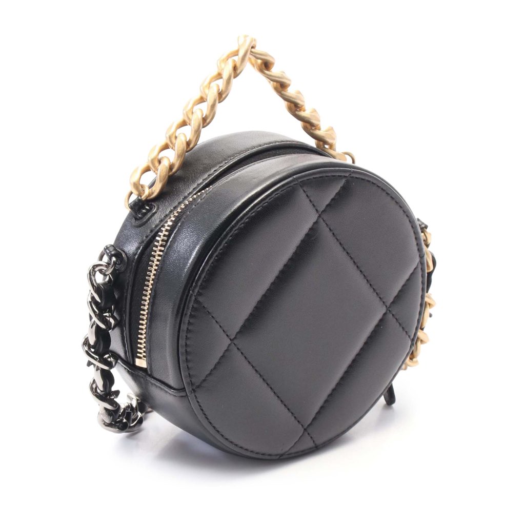 Chanel Lambskin 19 Round Clutch with Chain - 2