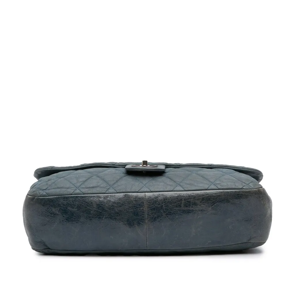 Chanel Jumbo Iridescent Calfskin In The Mix Flap Blue Leather Good - Inside View