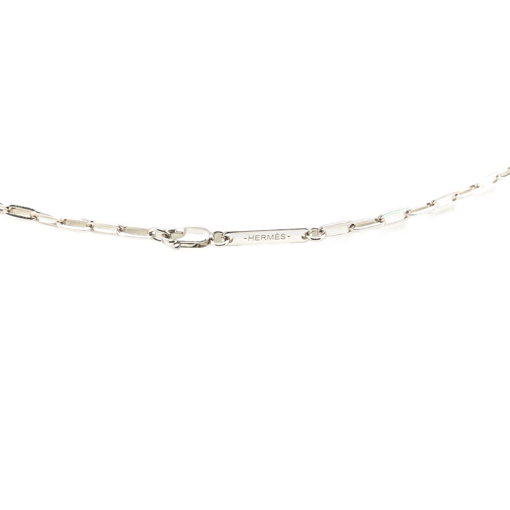 Hermès Palladium Plated Talismans Dragon H Pendant Necklace - 3