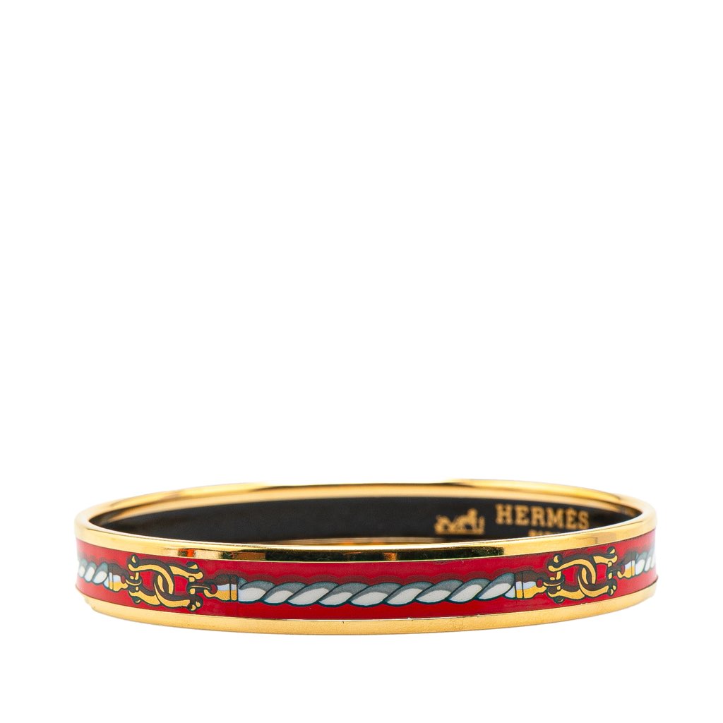 Hermès Narrow Cordages Enamel Bangle 70 - Back view