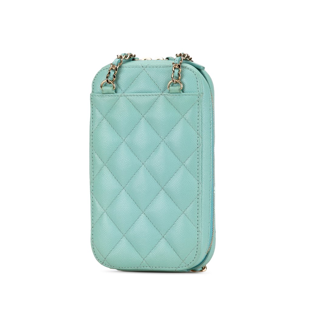Chanel CC Quilted Caviar Zip Phone Case - 2