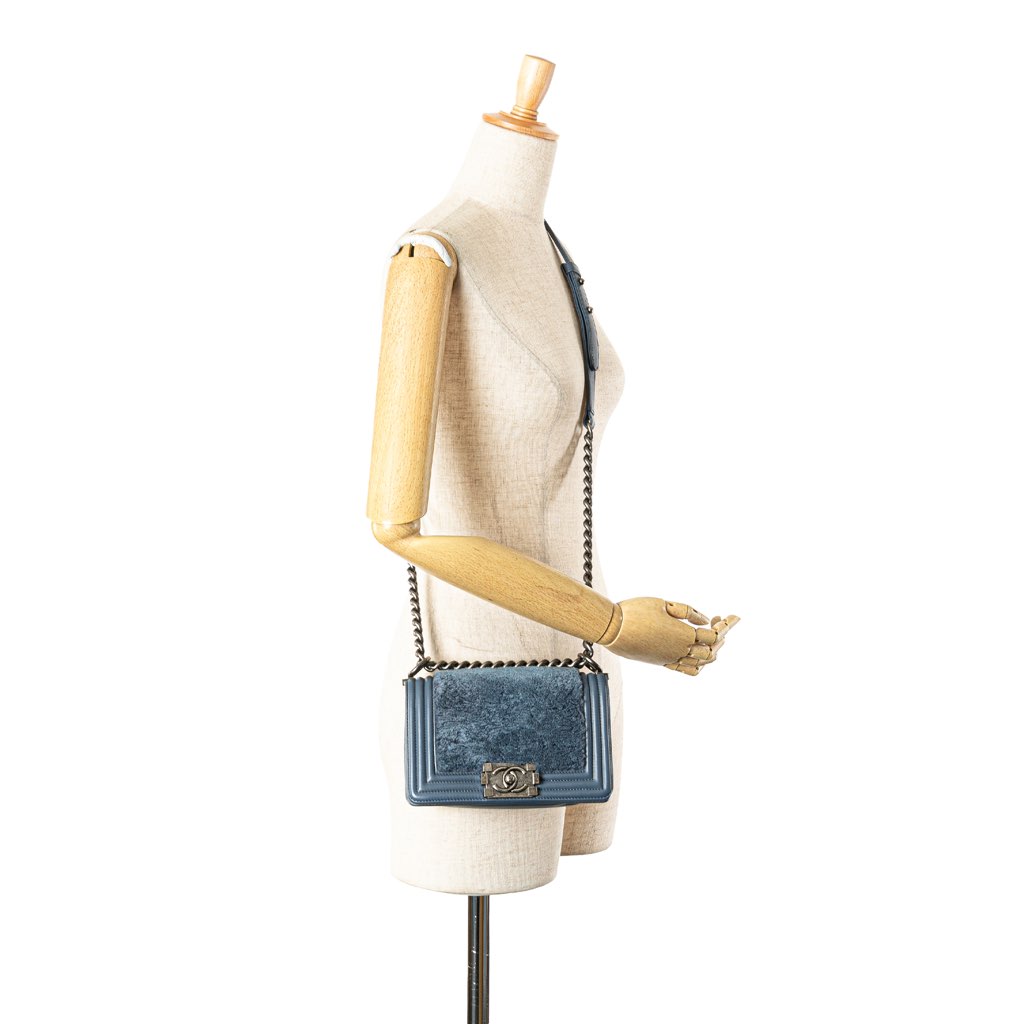 Chanel Small Leather and Fur Boy Flap - Image 14