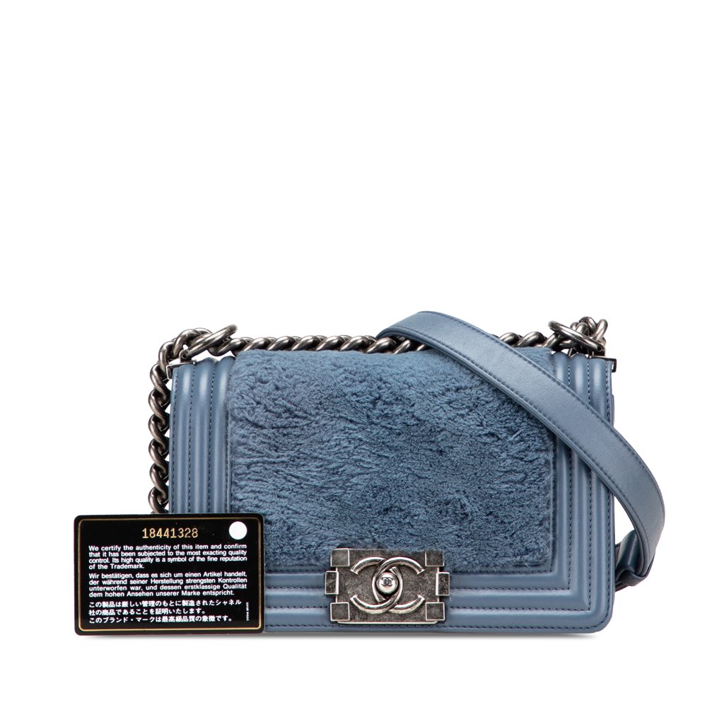 Chanel Small Leather and Fur Boy Flap - Image 15