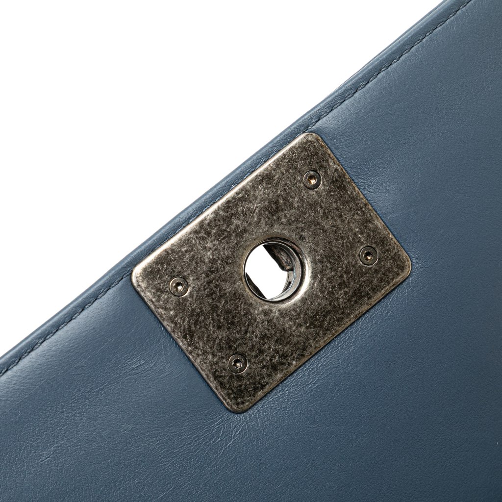 Chanel Small Leather and Fur Boy Flap - Detail 2