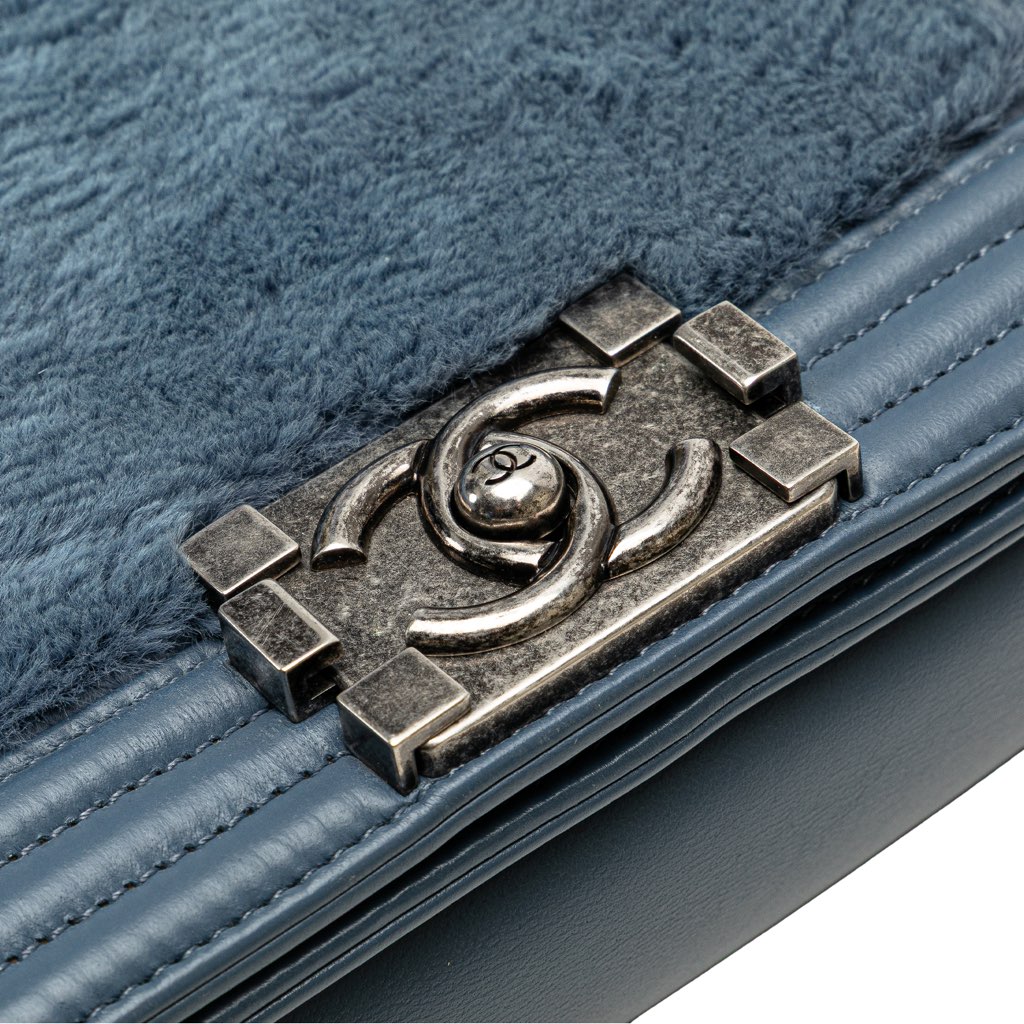 Chanel Small Leather and Fur Boy Flap - Image 11