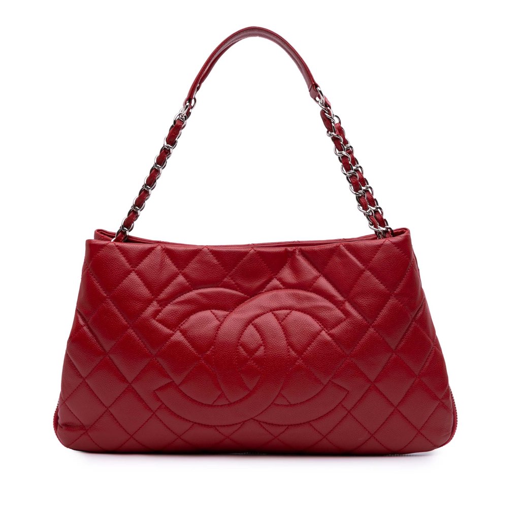 Chanel Quilted Caviar Expandable Zip Tote
