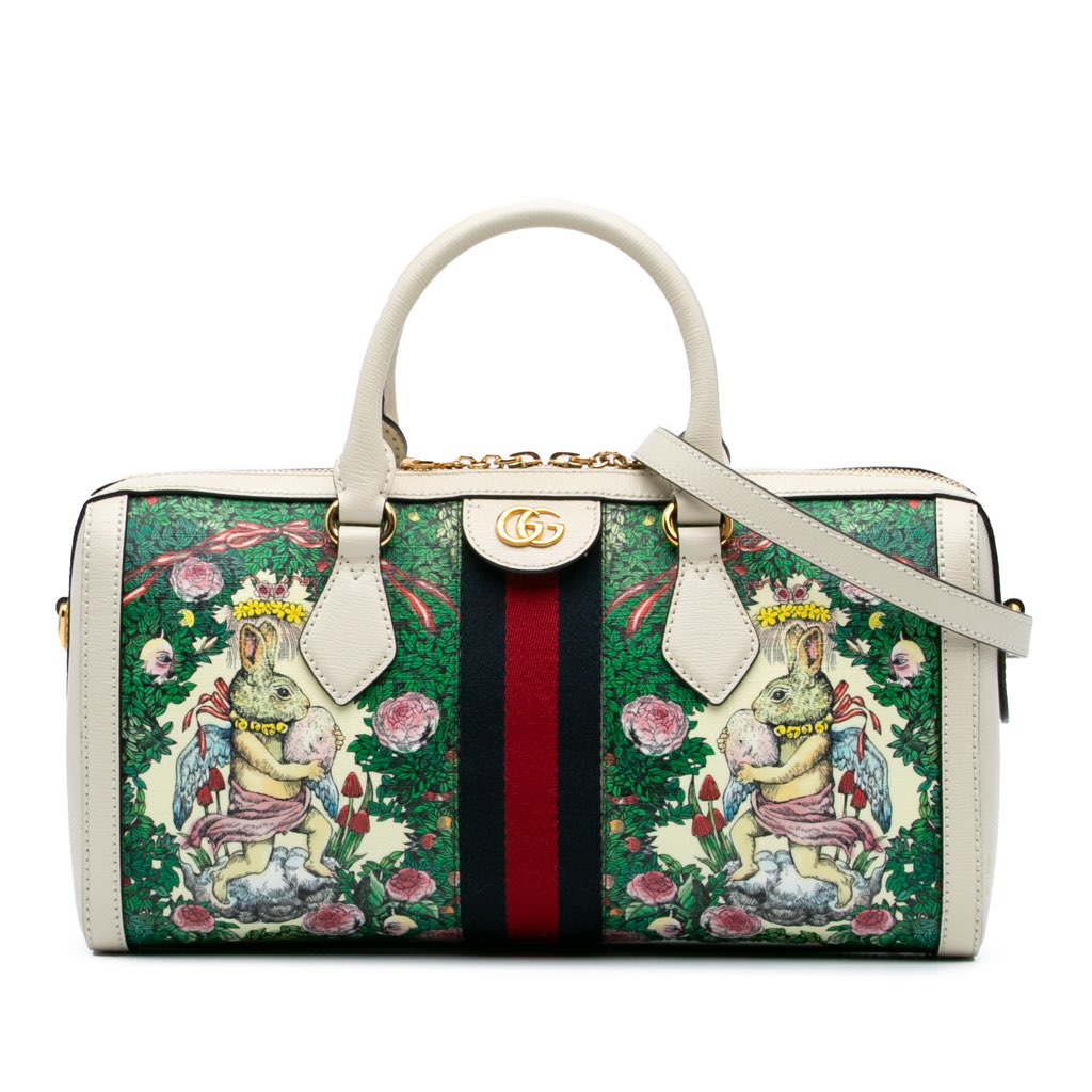 Gucci Yuko Higuchi Medium Coated Canvas Ophidia Web Satchel