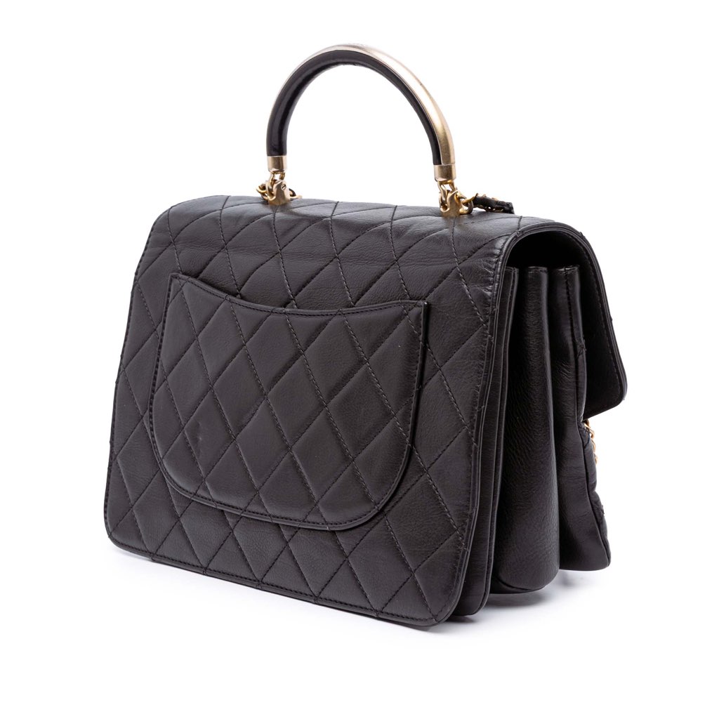 Chanel Quilted Calfskin Gold Top Handle Flap - 2
