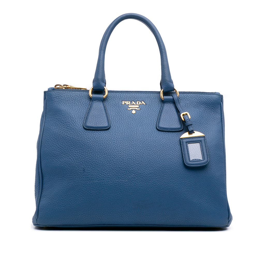 Prada Vitello Daino Double Zip Convertible Tote