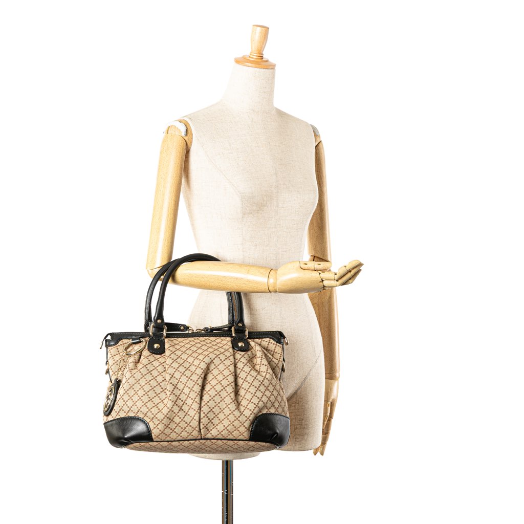 Gucci Diamante Canvas Sukey Satchel - Image 15