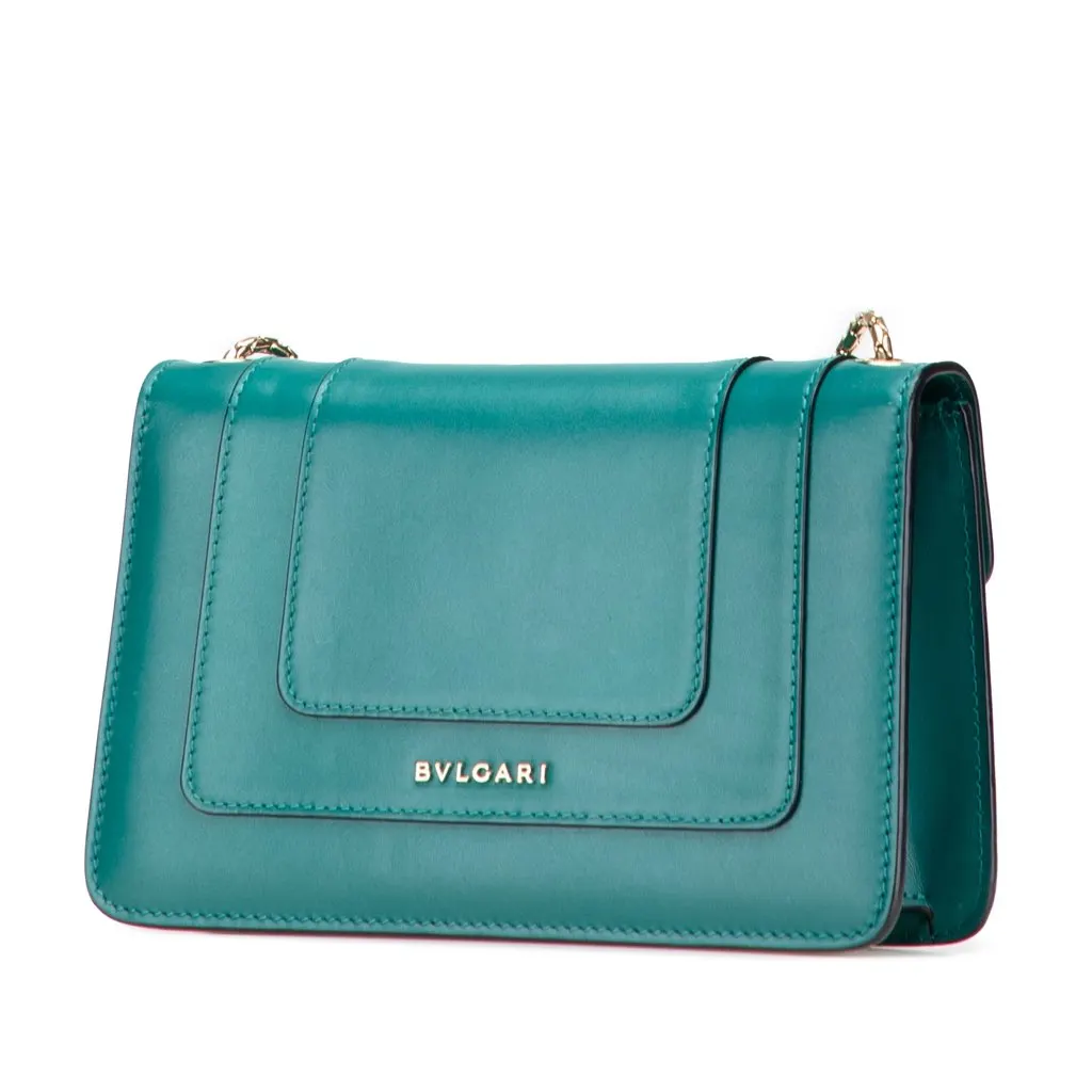 Bvlgari Leather Serpenti Forever Crossbody Green Leather Good - Back View