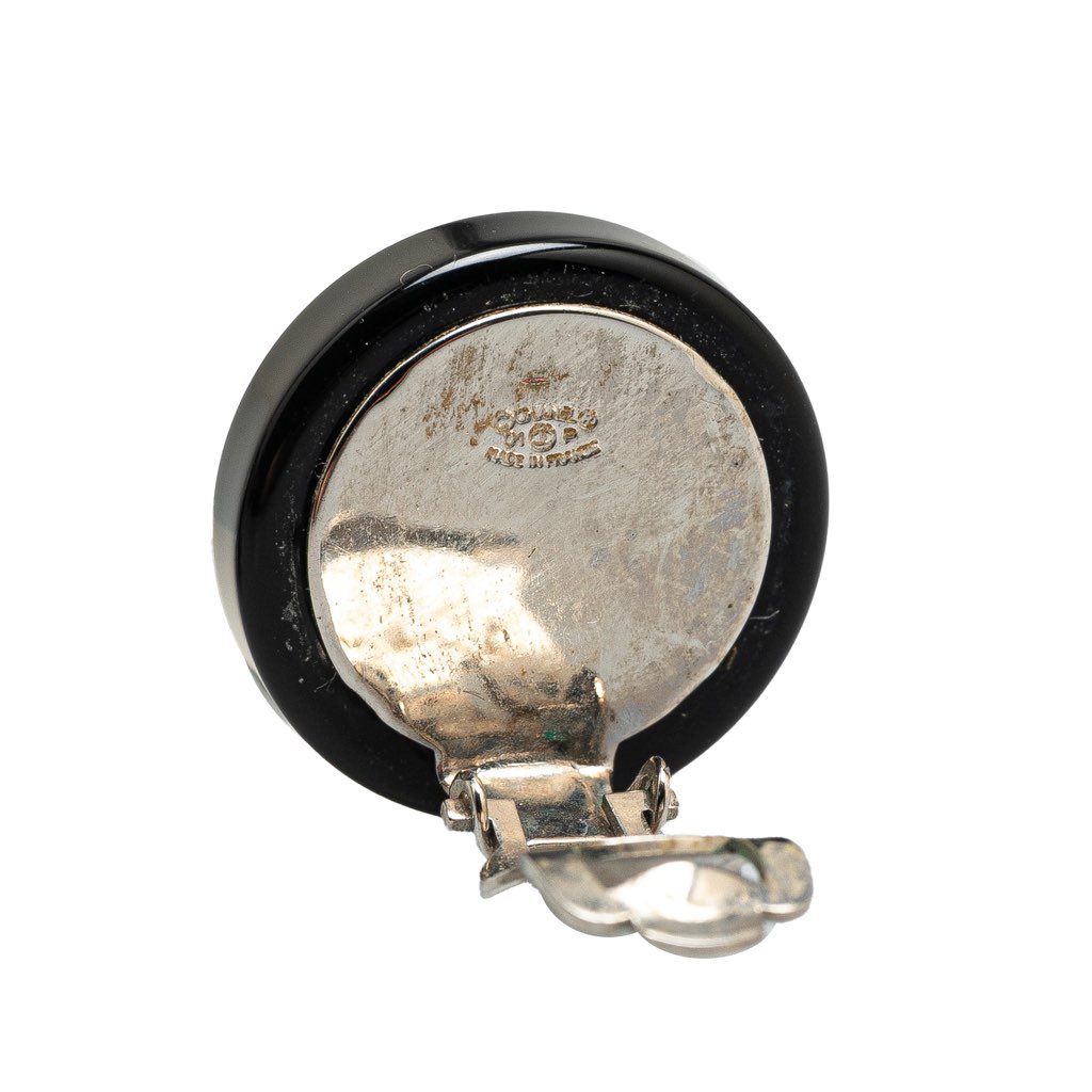 Chanel Enamel CC Round Clip On Earrings - 3