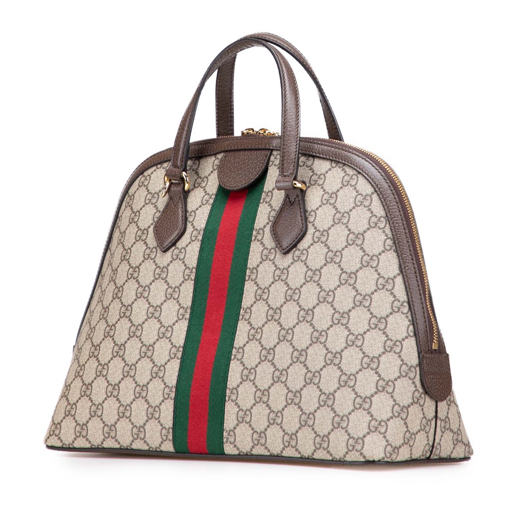Gucci Medium GG Supreme Ophidia Web Satchel - Back view