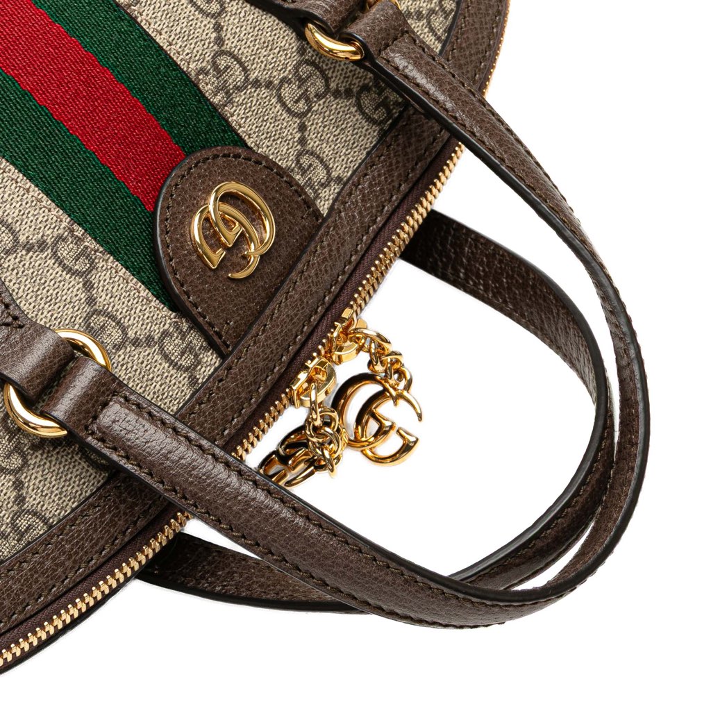 Gucci Medium GG Supreme Ophidia Web Satchel - Image 13