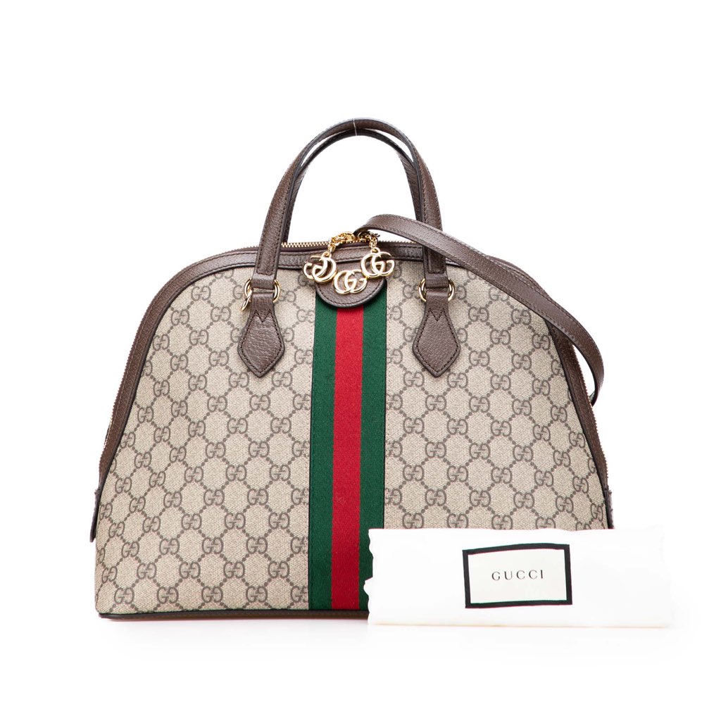 Gucci Medium GG Supreme Ophidia Web Satchel - Image 15
