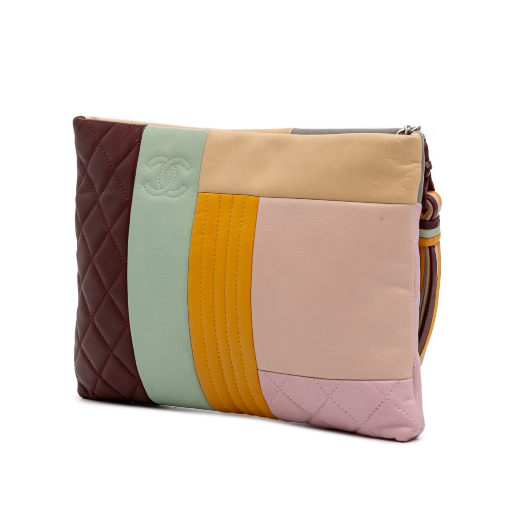 Chanel Medium Lambskin Colorblock Patchwork O Case - 2
