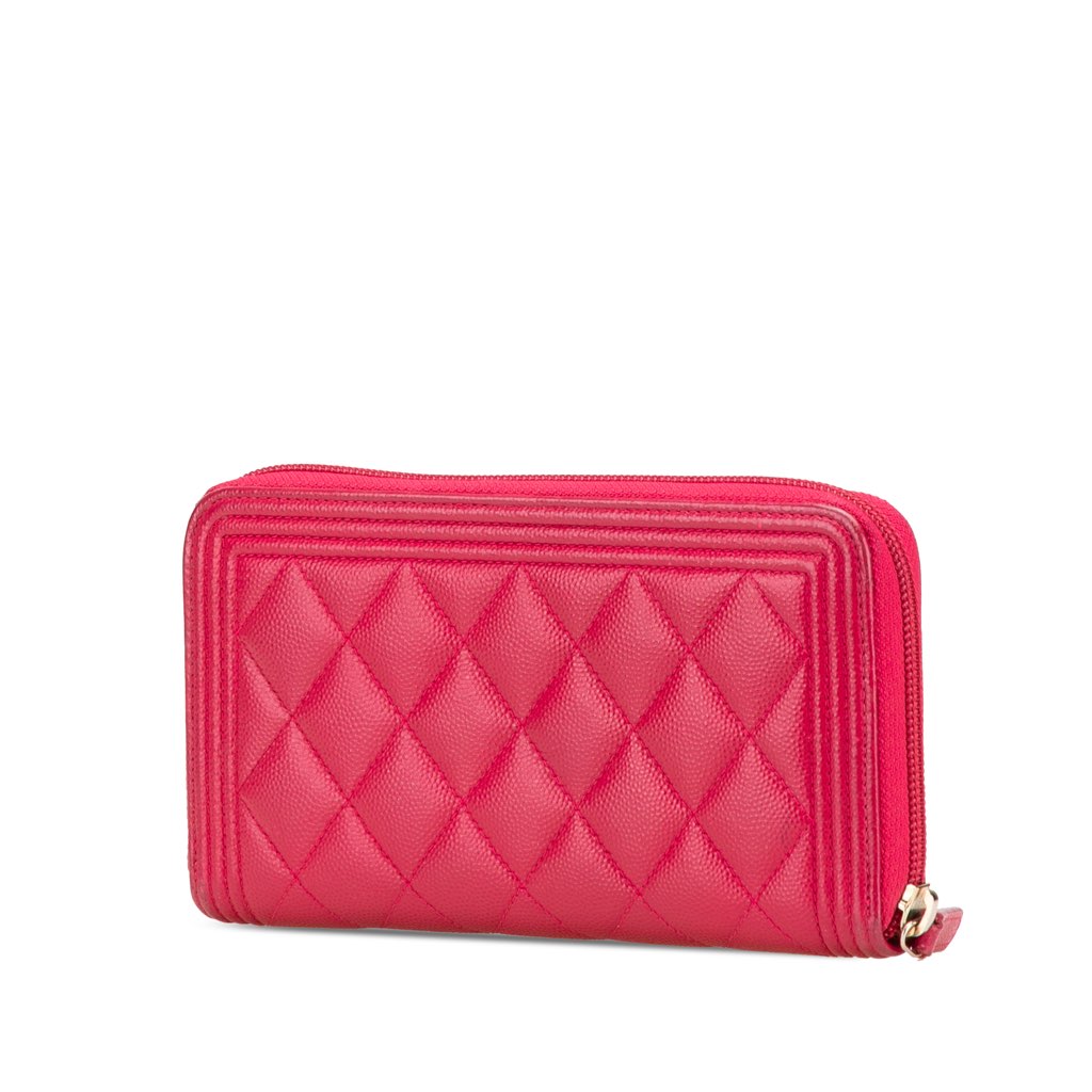 Chanel Quilted Caviar Boy Zip Around Wallet - 2