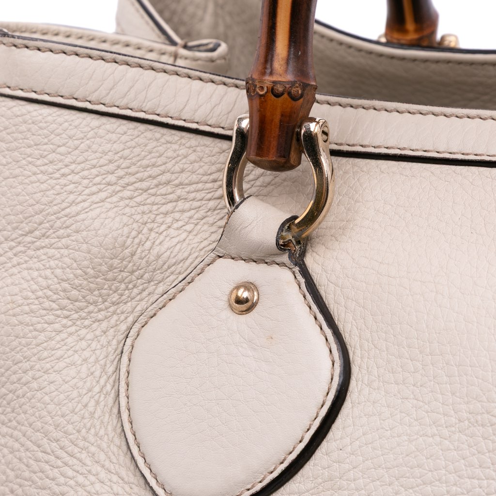 Gucci Medium Leather Bamboo Diana Tote - Image 10