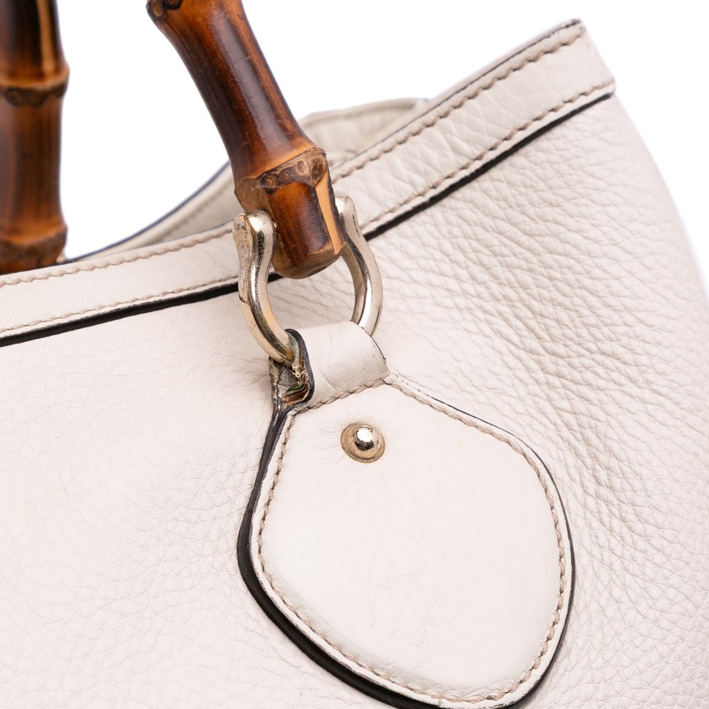 Gucci Medium Leather Bamboo Diana Tote - Image 11