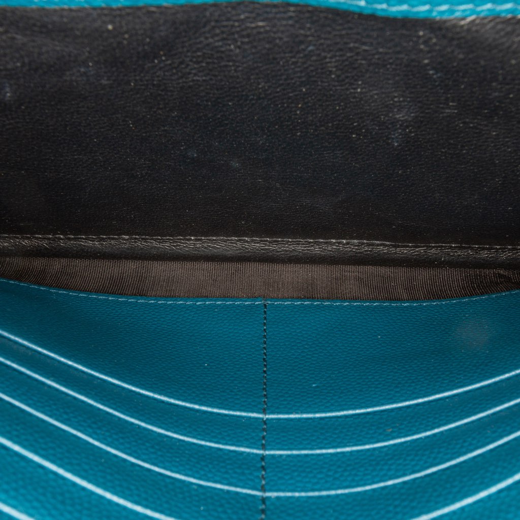 Saint Laurent Grain De Poudre Matelasse Chevron Monogram Chain Wallet - 5