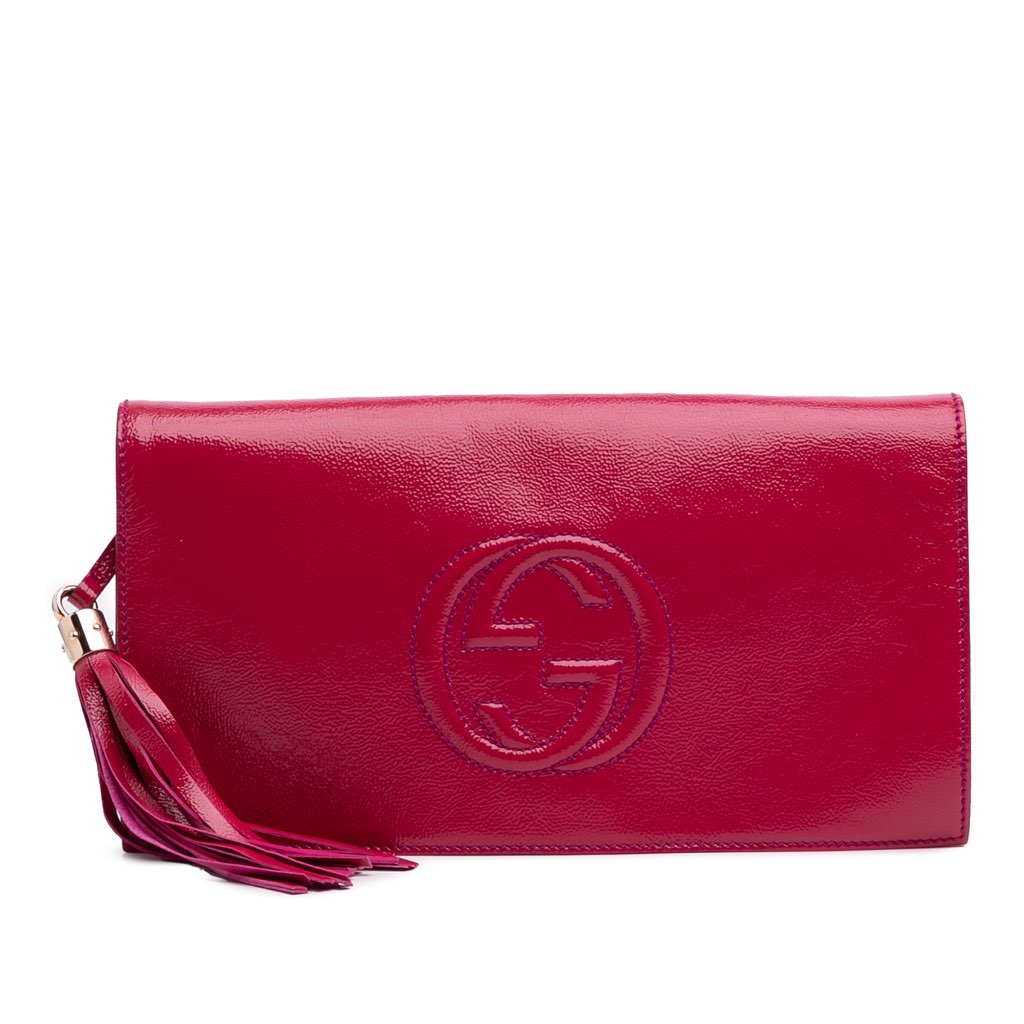 Gucci Soft Patent Soho Disco Clutch