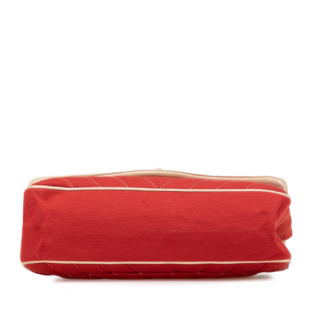 Chanel Jumbo Chevron Jersey Leo Lion Flap - Image 6