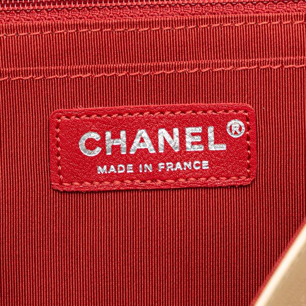 Chanel Jumbo Chevron Jersey Leo Lion Flap - Side view