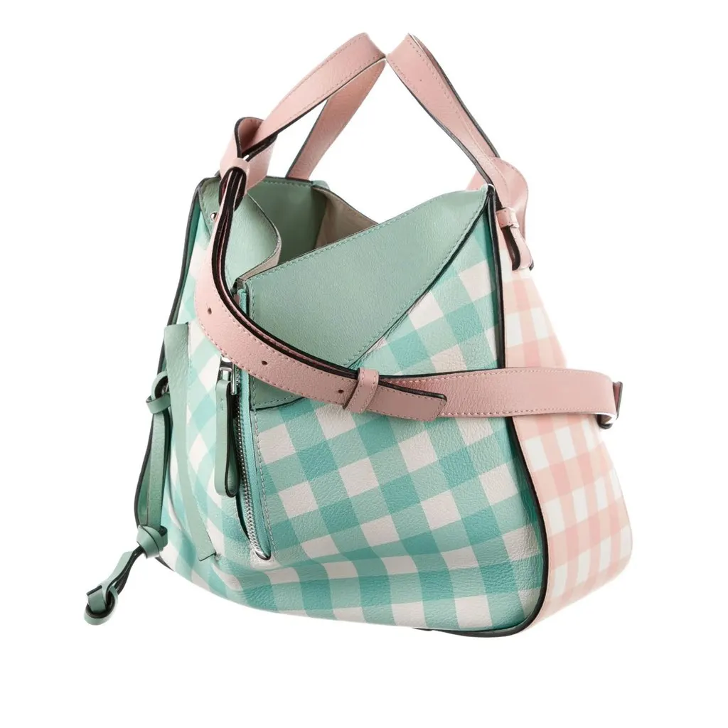 Loewe Small Hammock Gingham Pink Leather Good - Back View