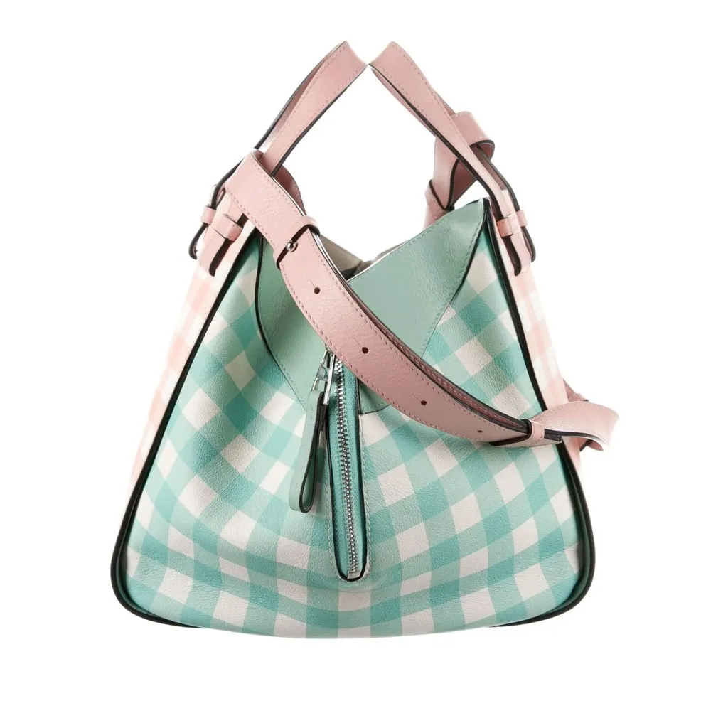 Loewe Small Hammock Gingham Pink Leather Good - Inside View