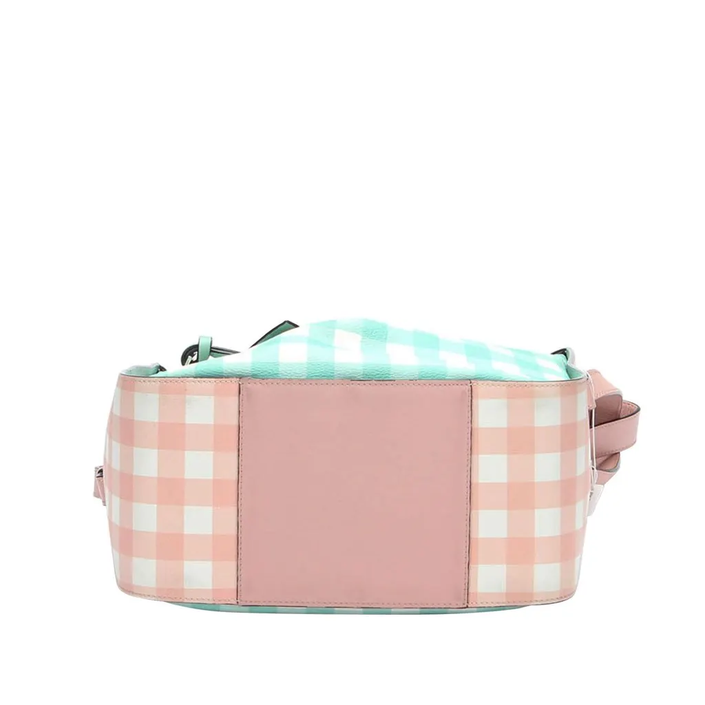 Loewe Small Hammock Gingham Pink Leather Good - Model View