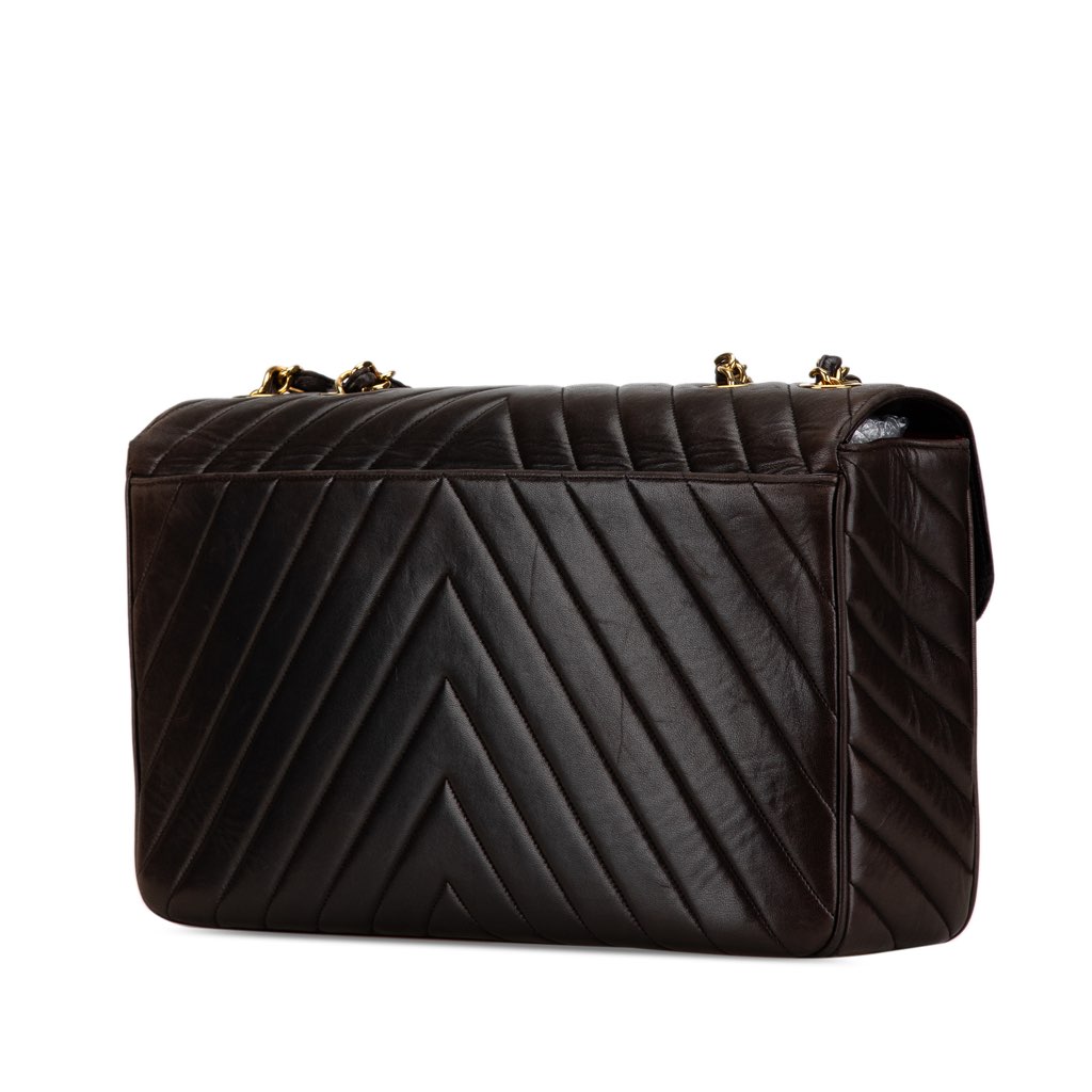 Chanel Maxi XL Chevron Lambskin Single Flap - 2