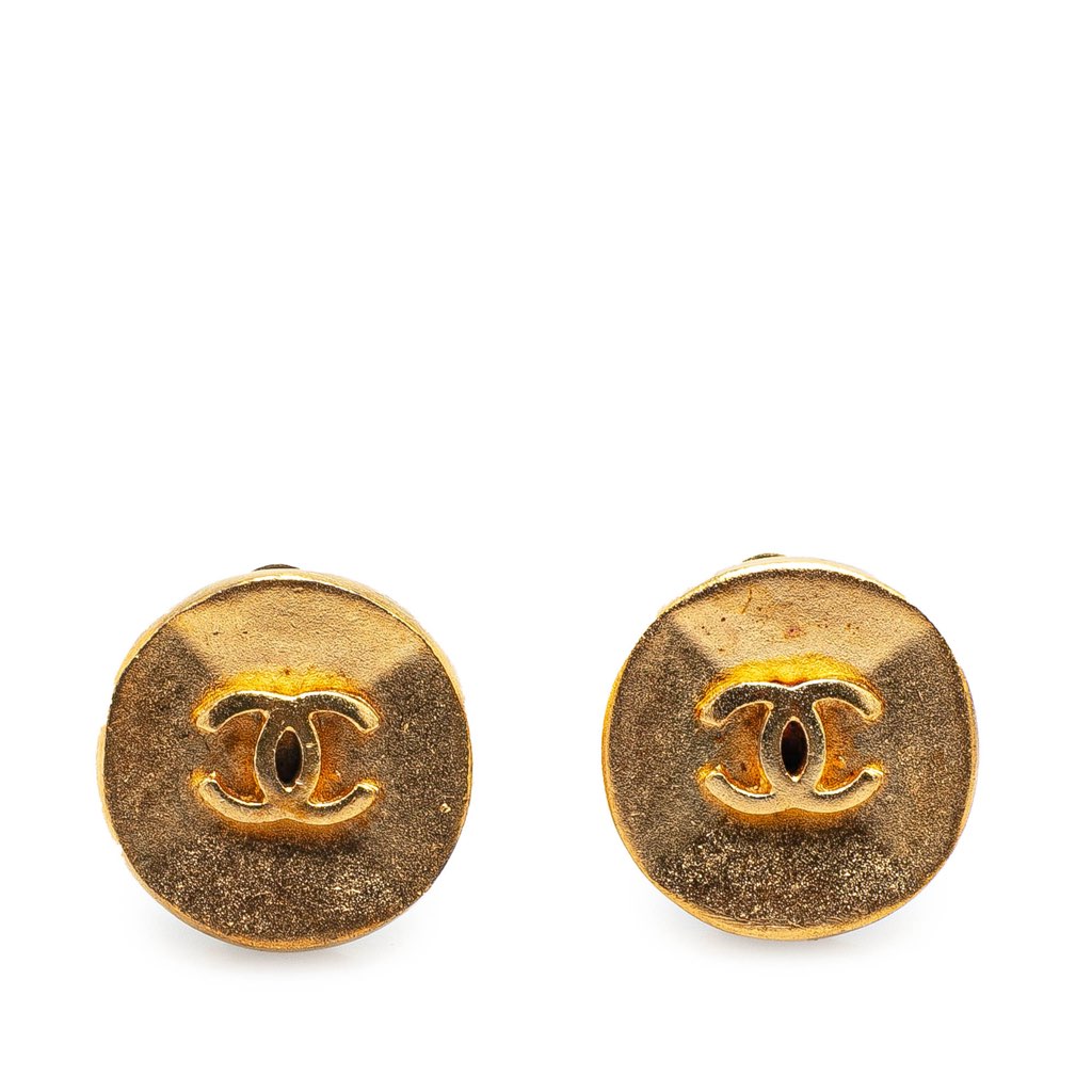 Chanel Gold Plated CC Clip on Earrings