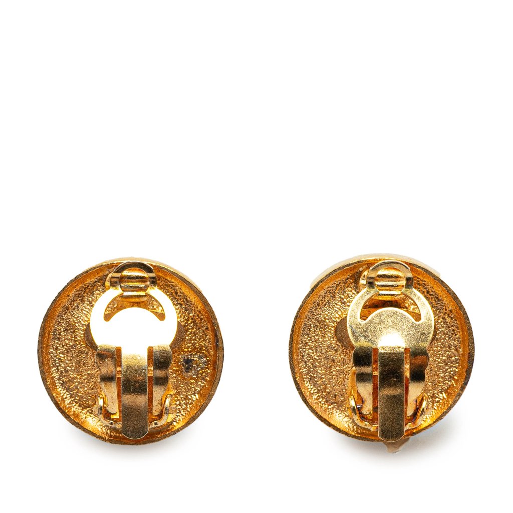 Chanel Gold Plated CC Clip on Earrings - 2