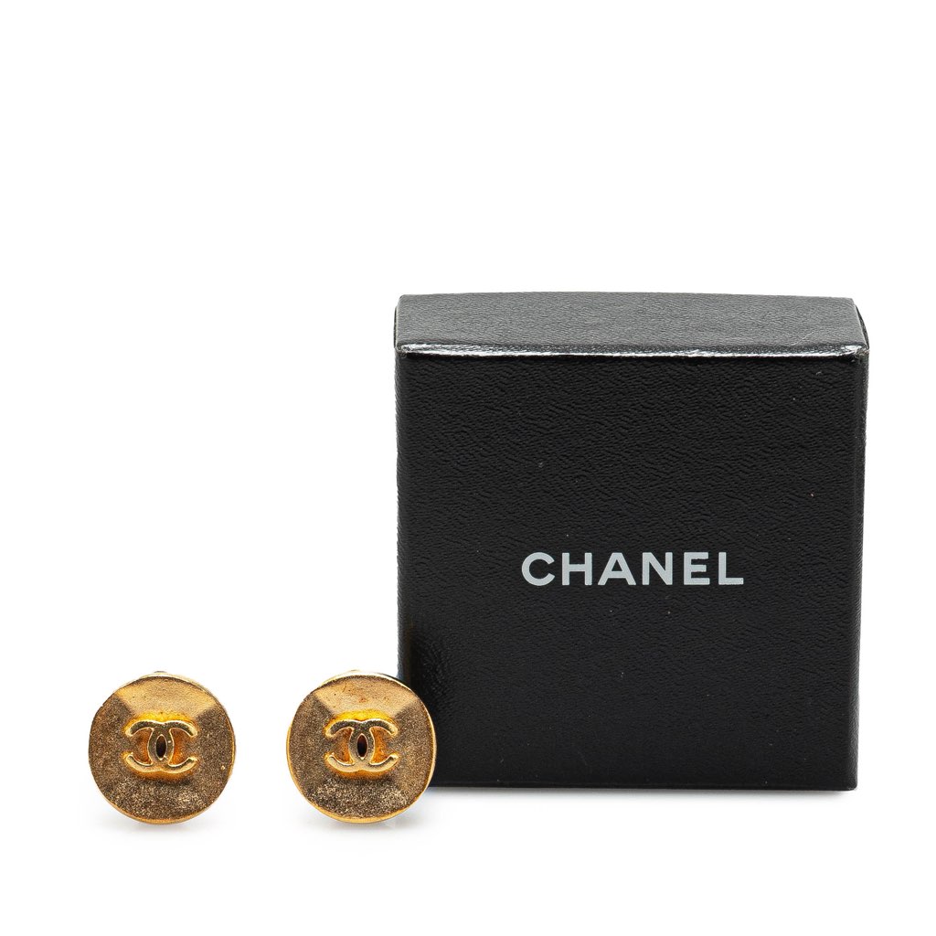 Chanel Gold Plated CC Clip on Earrings - 5