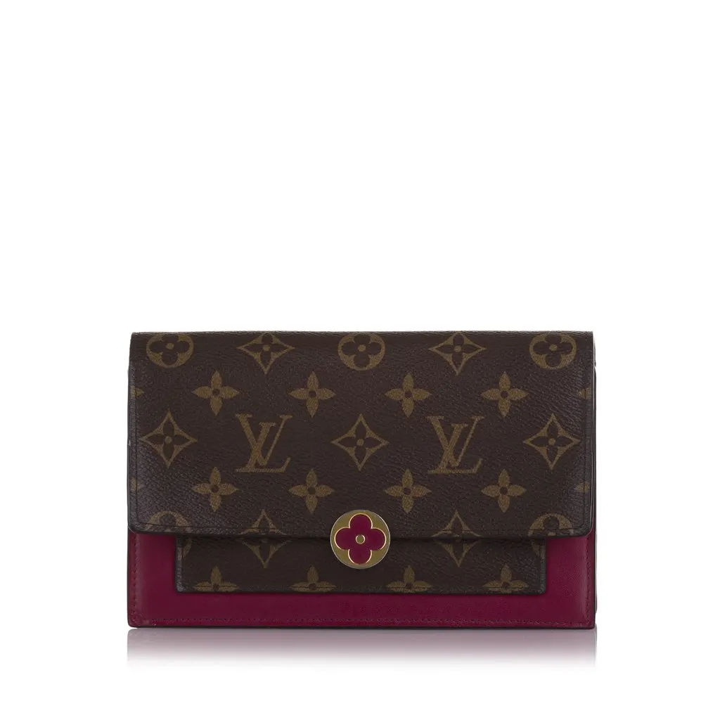 Louis Vuitton Monogram Flore Wallet On Chain Brown Canvas Very good - Front View