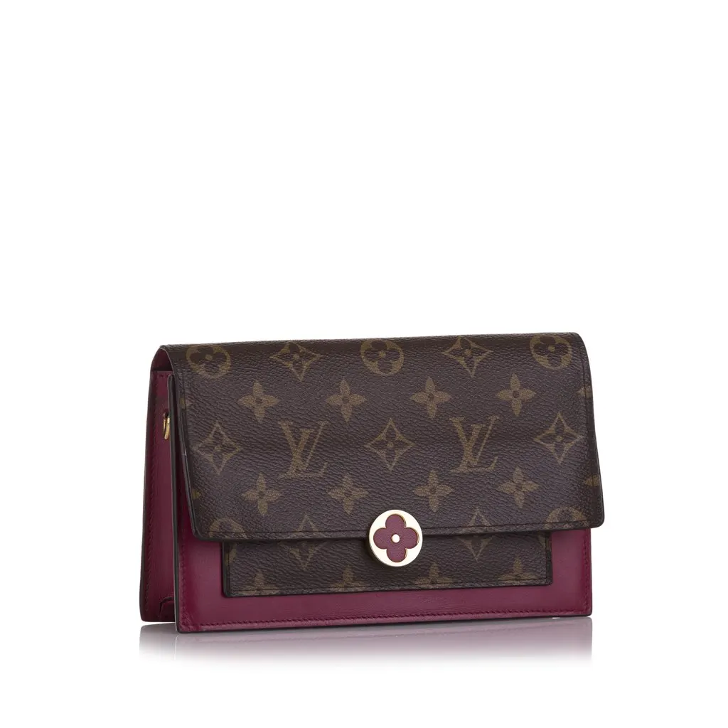 Louis Vuitton Monogram Flore Wallet On Chain Brown Canvas Very good - Back View