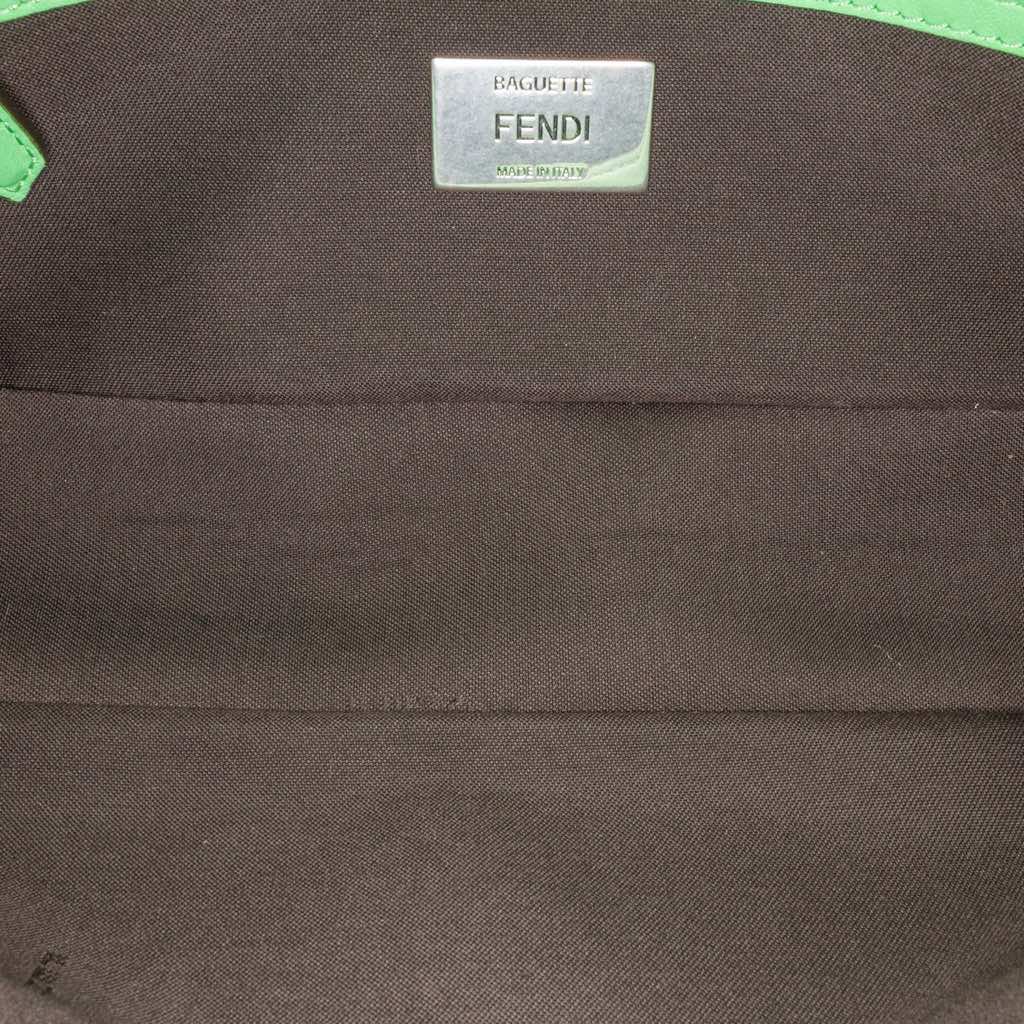 Fendi Zucca Embossed Stitched Leather Baguette Satchel - 4