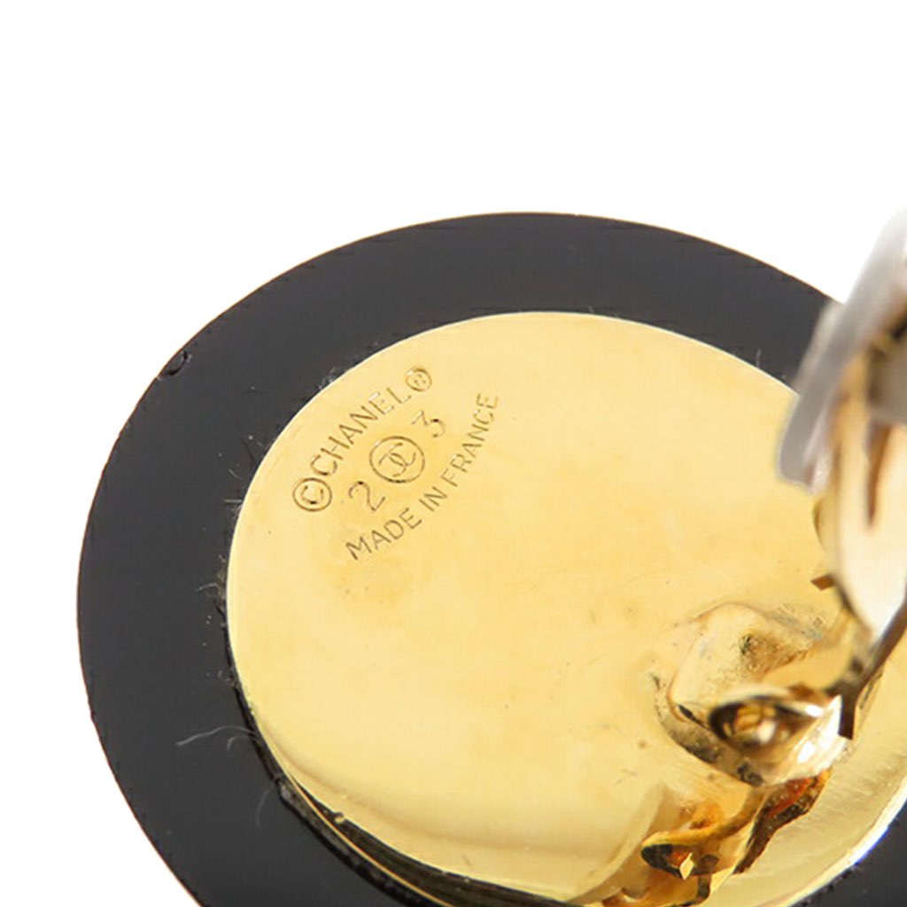 Chanel Resin Quilted CC Button Clip On Earrings - 3