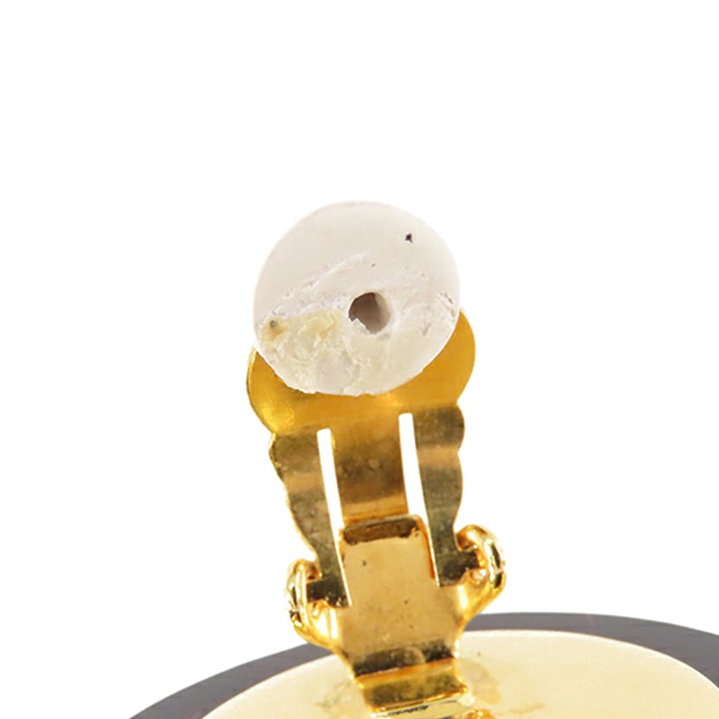 Chanel Resin Quilted CC Button Clip On Earrings - 5