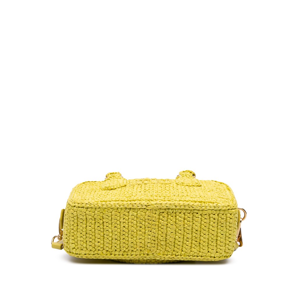 Miu Miu Raffia Crochet Arcadie Top Handle Bag - Image 6