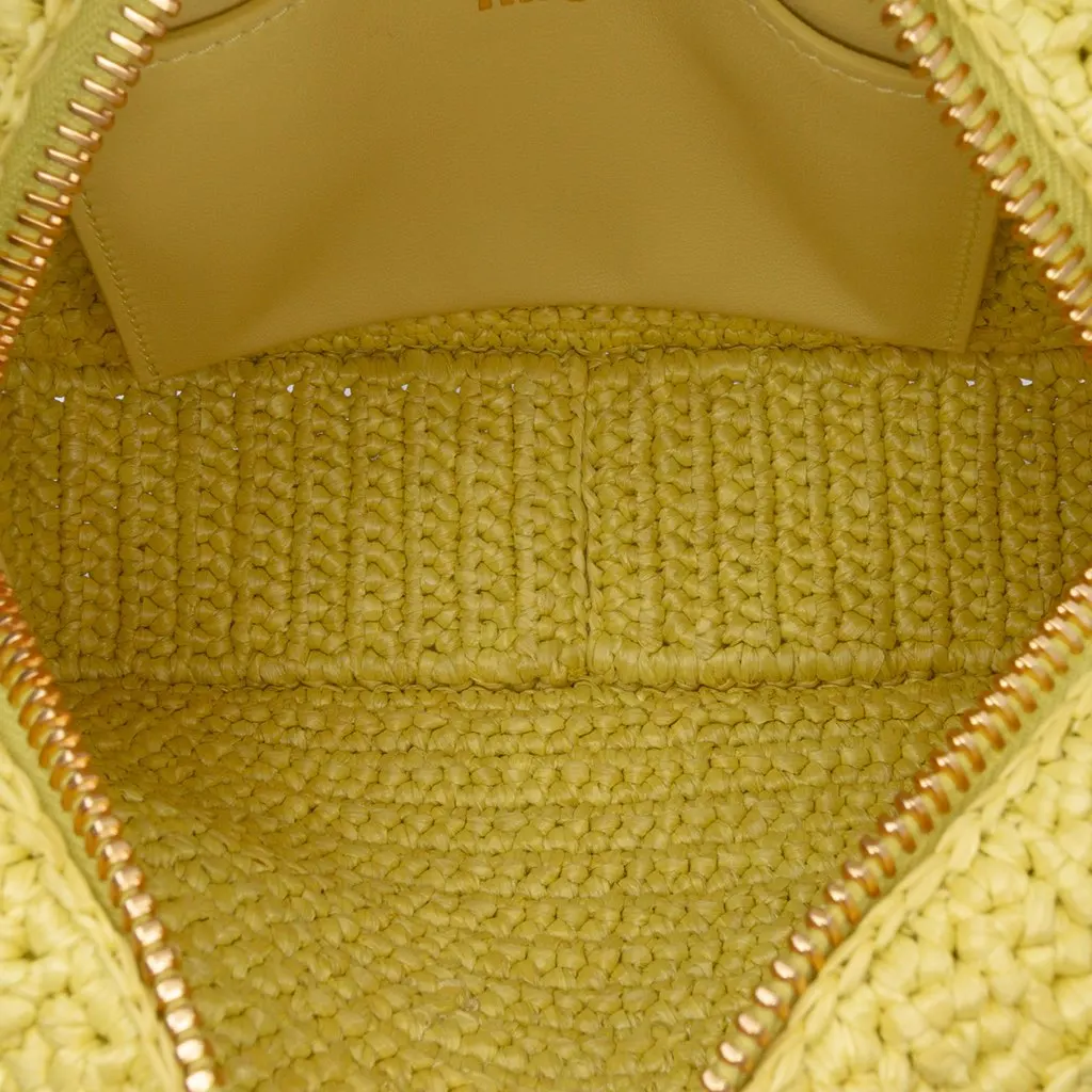 Miu Miu Raffia Crochet Arcadie Top Handle Bag Yellow Very good - Model View