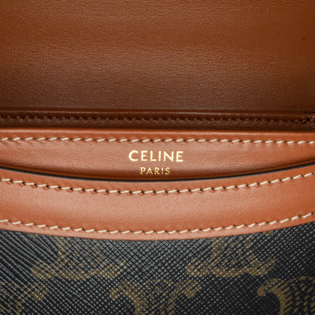 Celine Mini Triomphe Coated Canvas Besace Clea Satchel - Side view