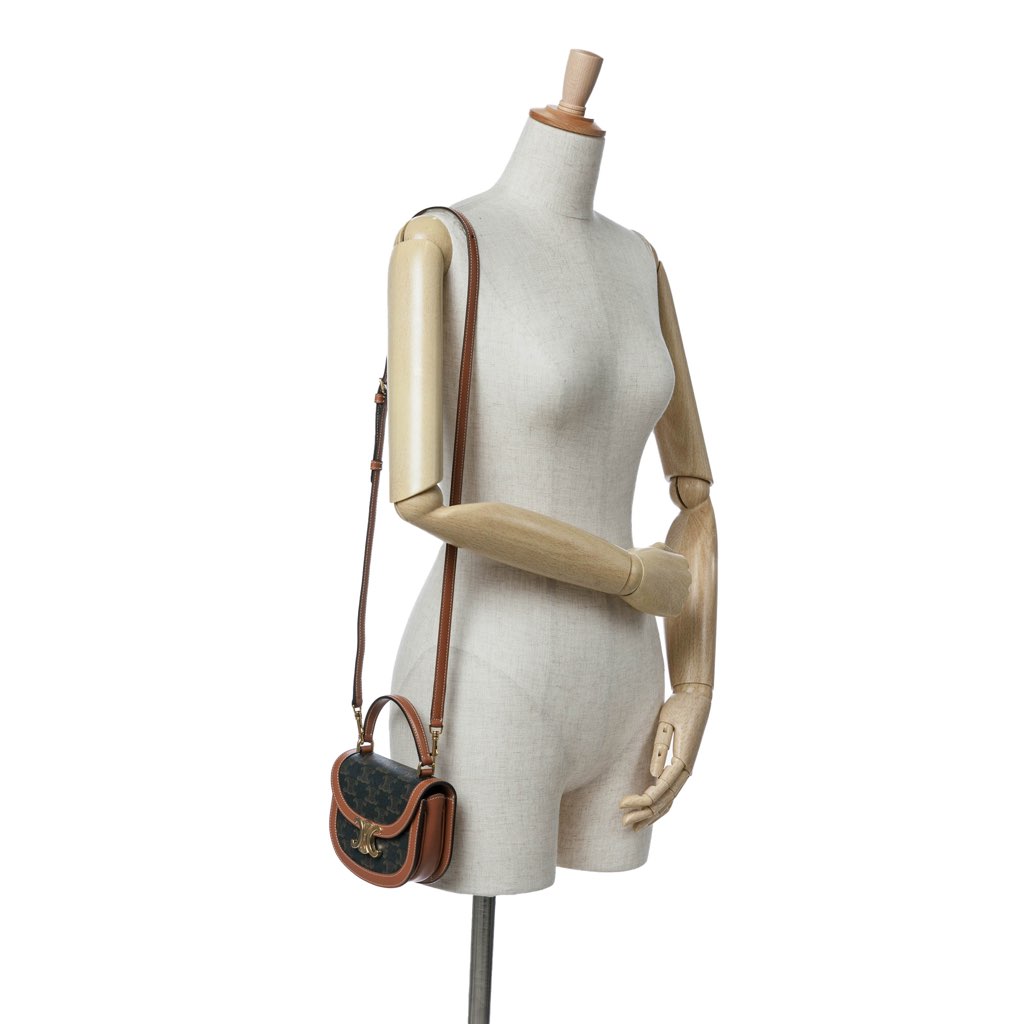 Celine Mini Triomphe Coated Canvas Besace Clea Satchel - Detail 2