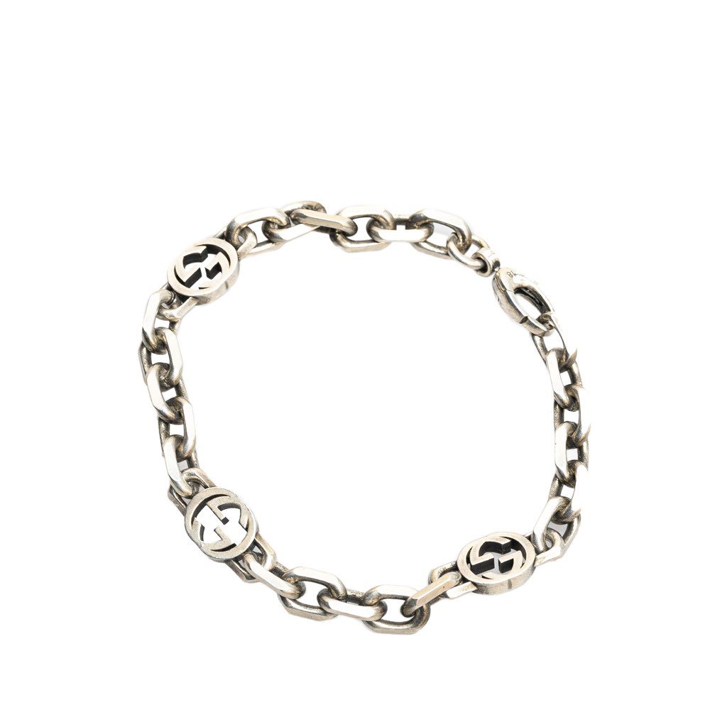 Gucci Sterling Silver Interlocking G Chain Bracelet - 2