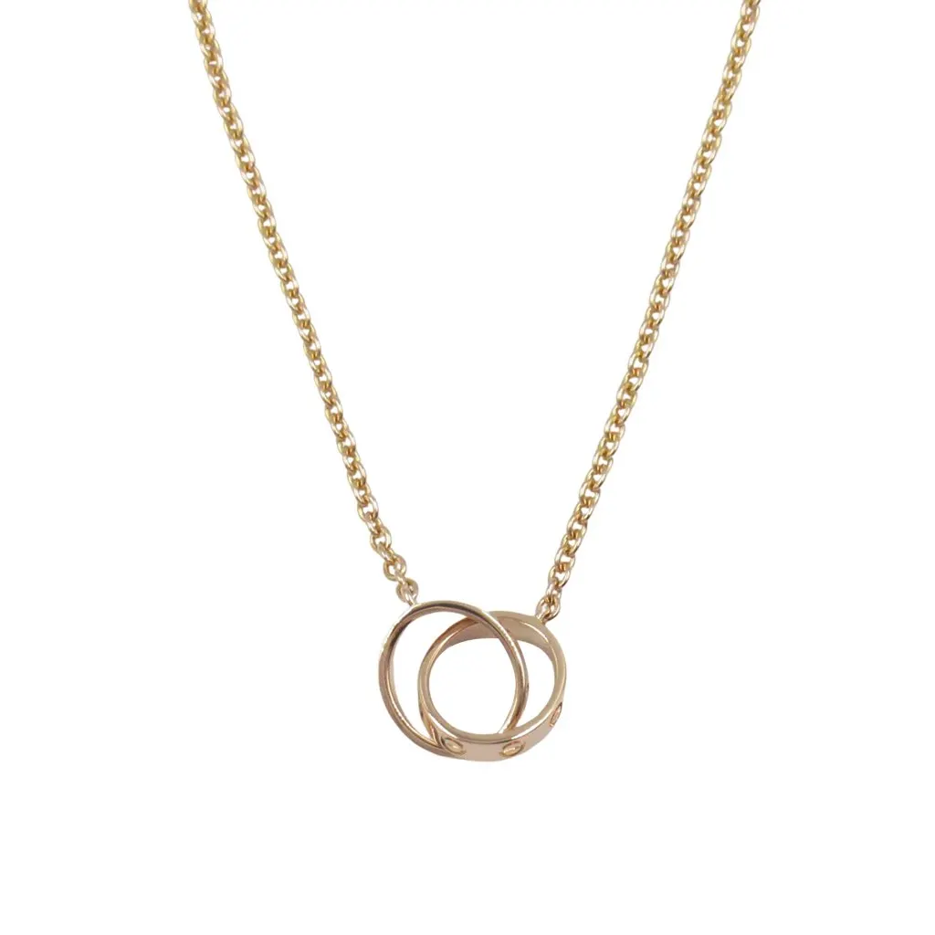 Cartier 18K Rose Gold Baby Love Necklace Pink Rose Gold Good - Front View