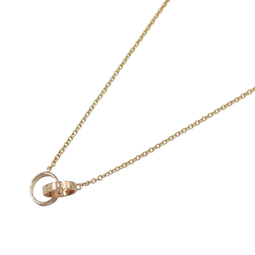Cartier 18K Rose Gold Baby Love Necklace Pink Rose Gold Good - Back View