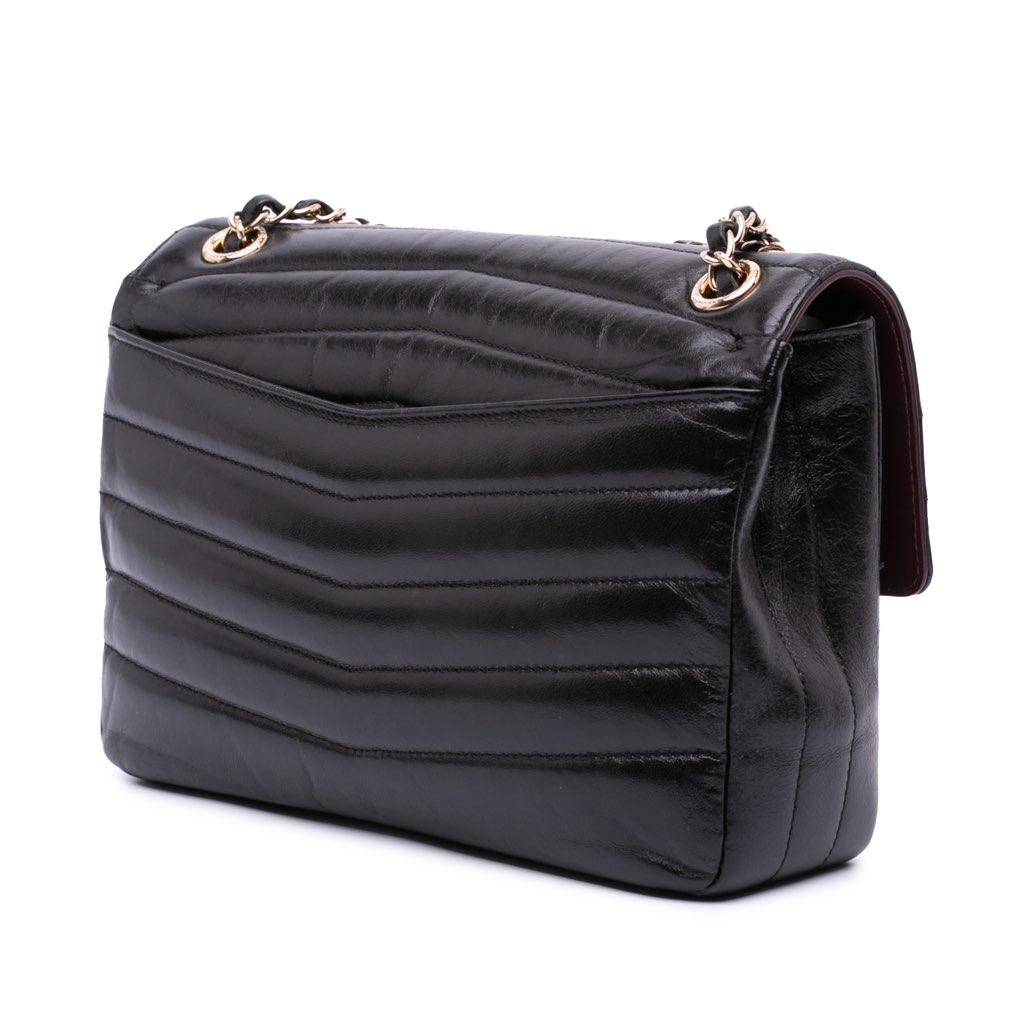 Chanel Chevron Shiny Lambskin Miroir Flap - 2