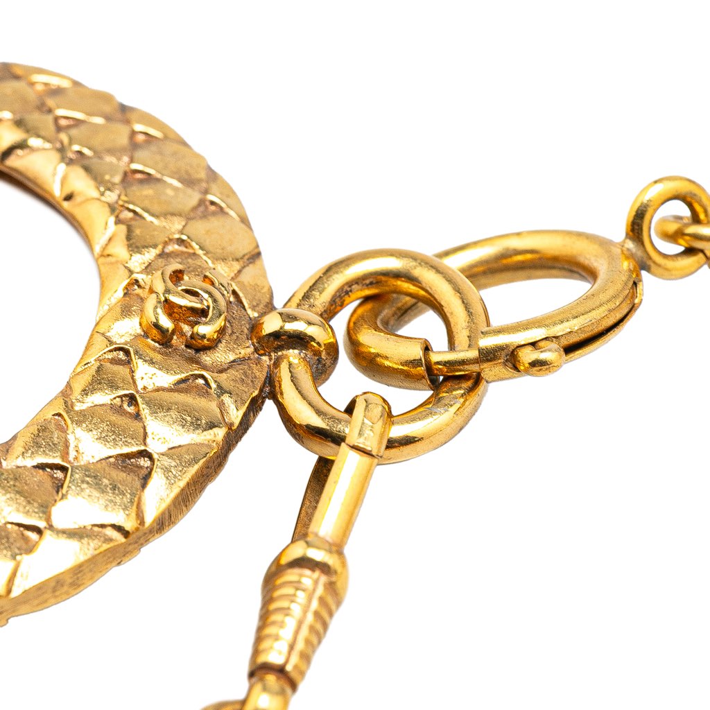 Chanel Gold Plated CC Loupe Magnifying Glass Pendant Necklace - Image 6