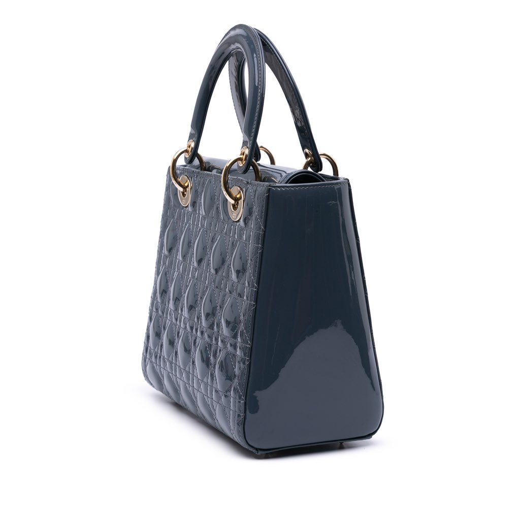 Dior Medium Patent Cannage Lady Dior - 2